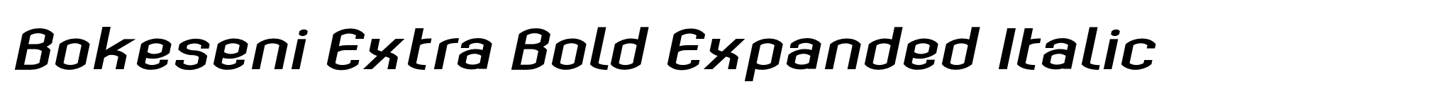 Bokeseni Extra Bold Expanded Italic image